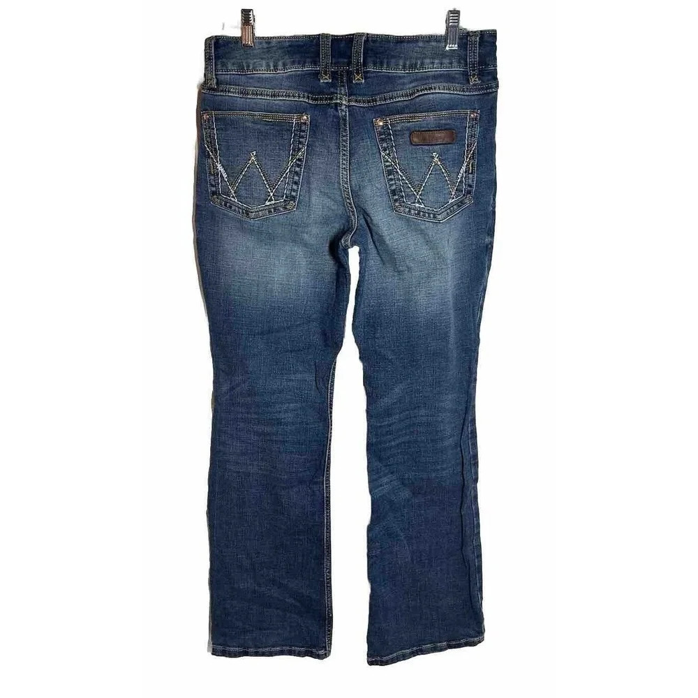 Women's WRANGLER Western Rodeo Stretch Denim Bootcut Jeans Size 11 X 32 Cowgirl